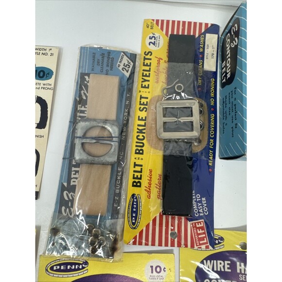 12x Vintage Sewing Lot Buckle Cover Kit E-z Belt Set Contour Metal Wire Harness - Picture 6 of 16